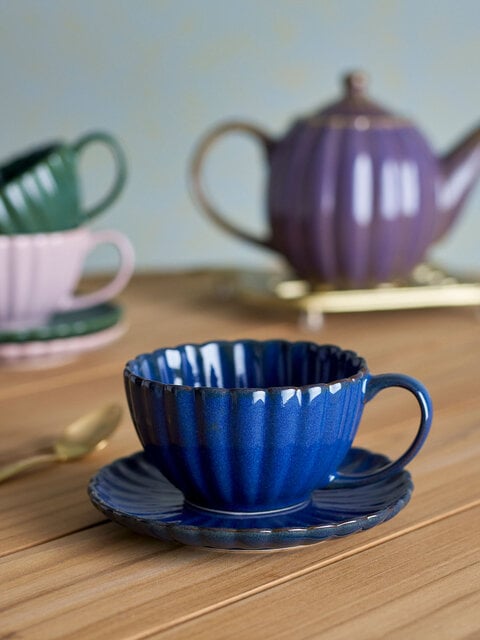 Bloomingville Ensemble de 6 tasses et soucoupes Latina bleu - 82061910