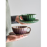 Bloomingville Juego de tazas y platillos Latina verde (6 piezas) - 82061908