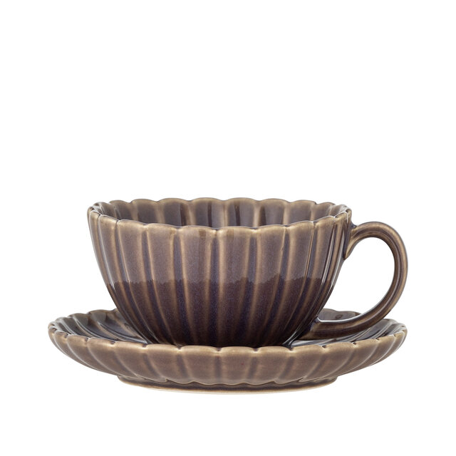 Bloomingville Juego de tazas y platillos Latina morados de 6 piezas - 82061907 Bloomingville Juego de tazas y platillos Latina morados de 6 piezas - 82061907