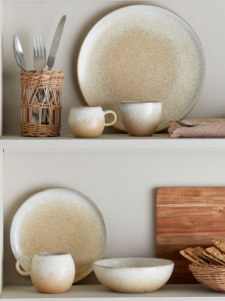 Bloomingville Paula tallerkener Ø26,5 cm naturlig sett med 4 deler - 82061658