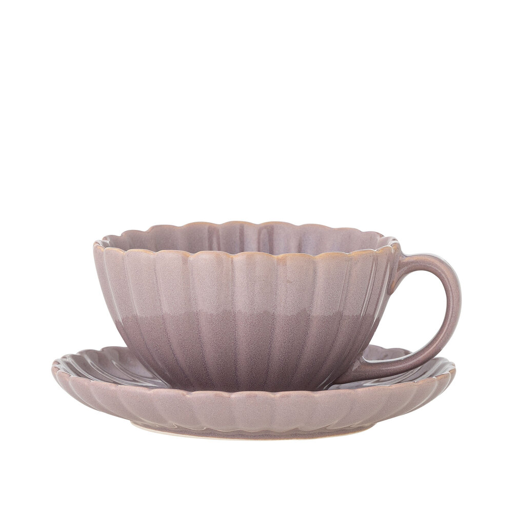 Bloomingville Latina cups and saucers pink set of 6 pieces - 82061906 Bloomingville Latina cups and saucers pink set of 6 pieces - 82061906