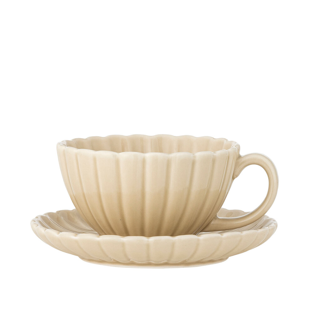 Bloomingville Latina Tassen und Untertassen Natur 6er Set - 82061903