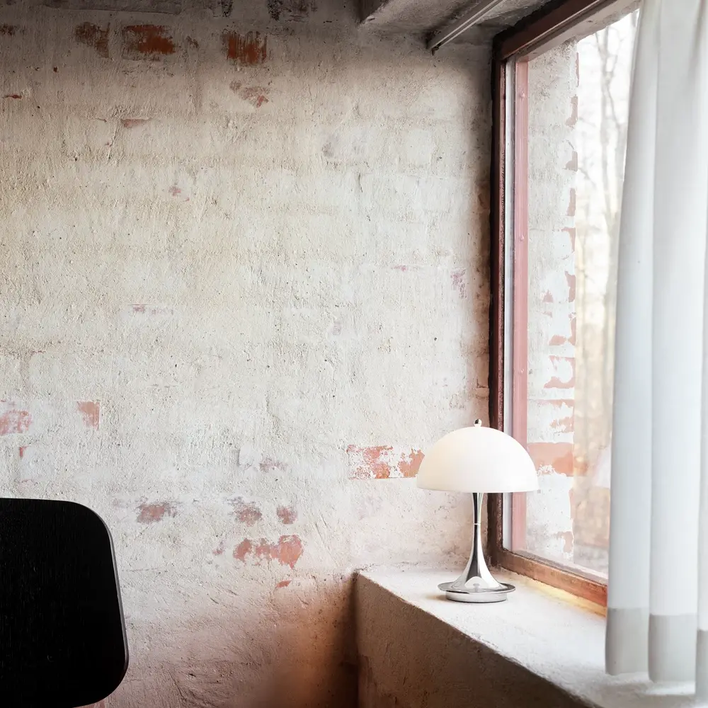 Louis Poulsen Panthella 160 portable table lamp chrome opal blue gray - 5744171449 Louis Poulsen Panthella 160 portable table lamp chrome opal blue gray - 5744171449