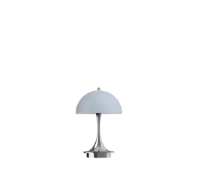 Louis Poulsen Panthella 160 bärbar bordslampa krom opalblå grå Louis Poulsen Panthella 160 bärbar bordslampa krom opalblå grå
