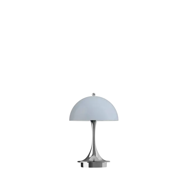 Louis Poulsen Lámpara de mesa portátil Panthella 160 cromo azul ópalo gris - 5744171449 Louis Poulsen Lámpara de mesa portátil Panthella 160 cromo azul ópalo gris - 5744171449