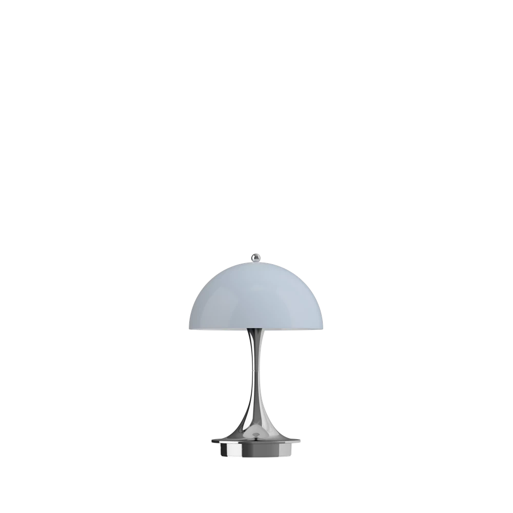 Louis Poulsen Panthella 160 tragbare Tischleuchte Chrom opal blaugrau - 5744171449