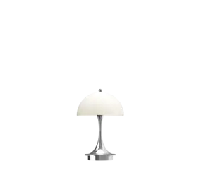 Louis Poulsen Panthella 160 bärbar bordslampa krom opal beige Louis Poulsen Panthella 160 bärbar bordslampa krom opal beige