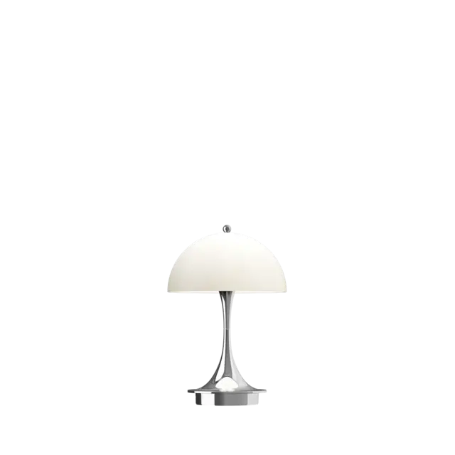 Louis Poulsen Panthella 160 bärbar bordslampa krom opal beige - 5744171481