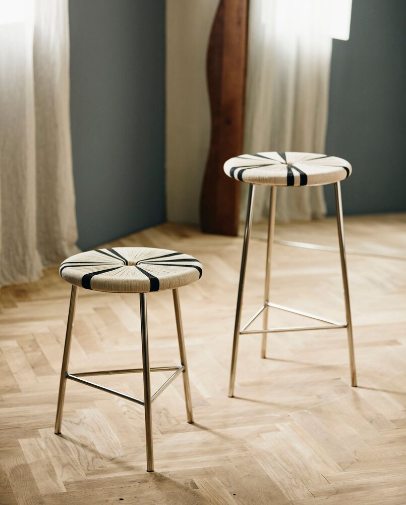 Nordal Morice stool low black/ivory - 1680 Nordal Morice stool low black/ivory - 1680