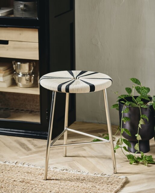 Nordal Morice stool low black/ivory - 1680 Nordal Morice stool low black/ivory - 1680