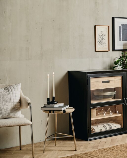 Nordal Morice stool low black/ivory - 1680 Nordal Morice stool low black/ivory - 1680