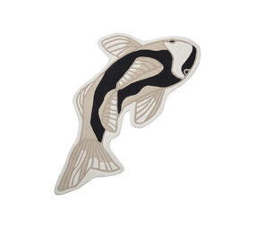 Broste Copenhagen Alfombra de suelo Koi negra/beige Broste Copenhagen Alfombra de suelo Koi negra/beige