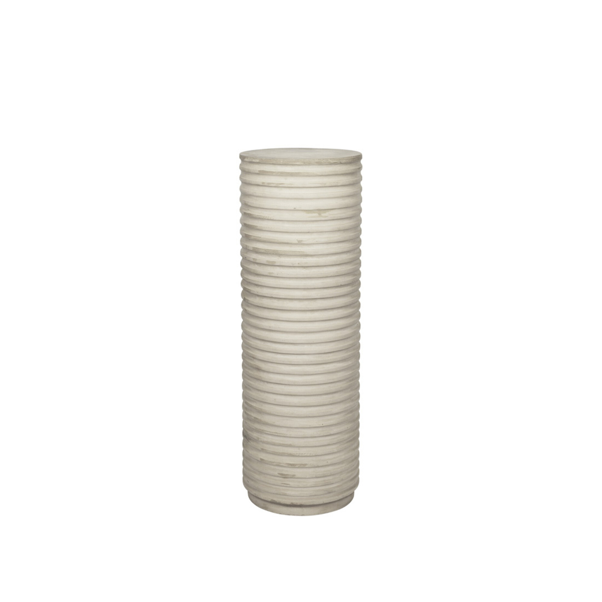 Broste Copenhagen Rillo podium Ø36x106cm beige antique - LIVING AND CO.