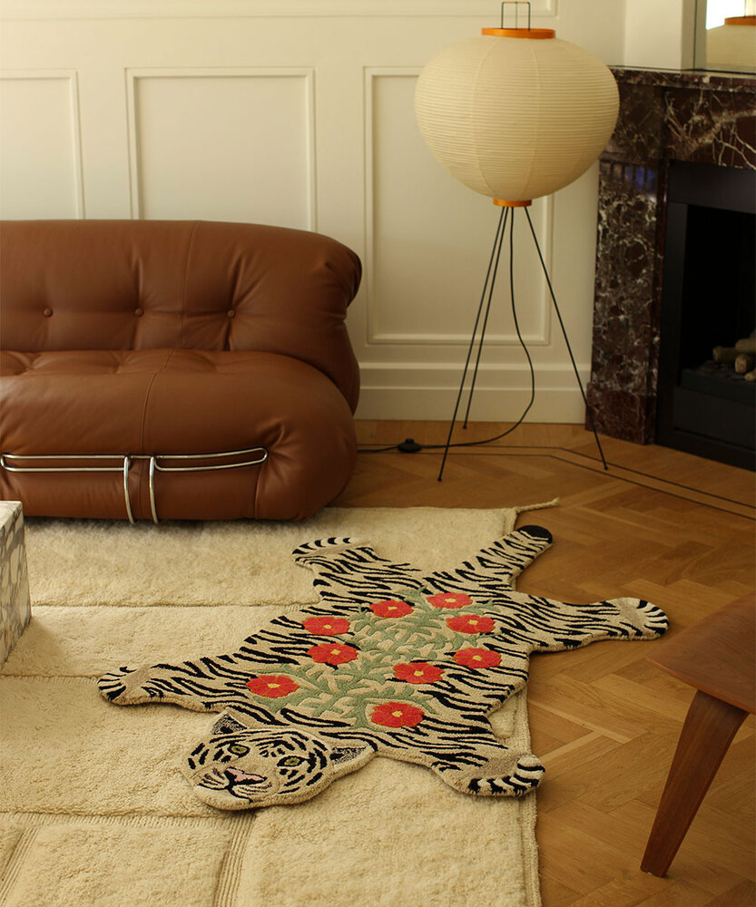 Doing Goods Floral white tiger rug L - 1.45.10.096.020.5