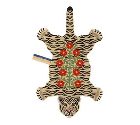 Doing Goods Blomstret hvitt tigerteppe L Doing Goods Blomstret hvitt tigerteppe L