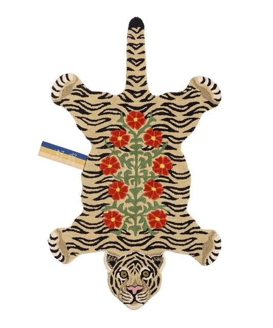 Doing Goods Tappeto floreale tigre bianca L - 1.45.10.096.020.5 Doing Goods Tappeto floreale tigre bianca L - 1.45.10.096.020.5