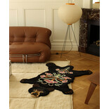 Doing Goods Alfombra de oso negro floreciente L - 1.45.10.076.900.5