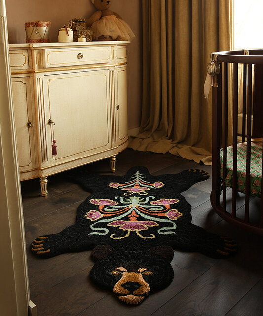 Doing Goods Tapis Blooming Black Bear L - 1.45.10.076.900.5