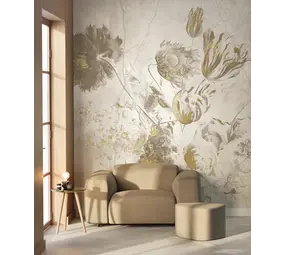 KEK Amsterdam Fresco Flowers Tapete FU-060 - 194,8x280cm gold/weiß KEK Amsterdam Fresco Flowers Tapete FU-060 - 194,8x280cm gold/weiß