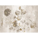 KEK Amsterdam Carta da parati Fresco Flowers FU-061 - 292,2x280cm oro/bianco