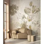 KEK Amsterdam Carta da parati Fresco Flowers FU-062 - 389,6x280cm oro/bianco