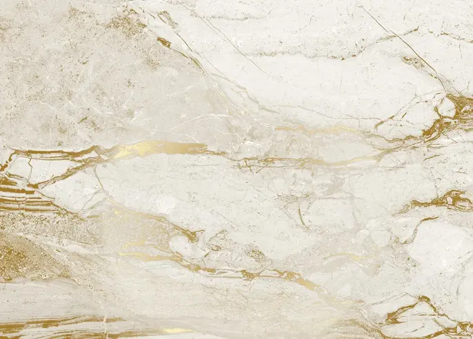 KEK Amsterdam Carta da parati in marmo FU-073 - 292,2x280cm oro/bianco