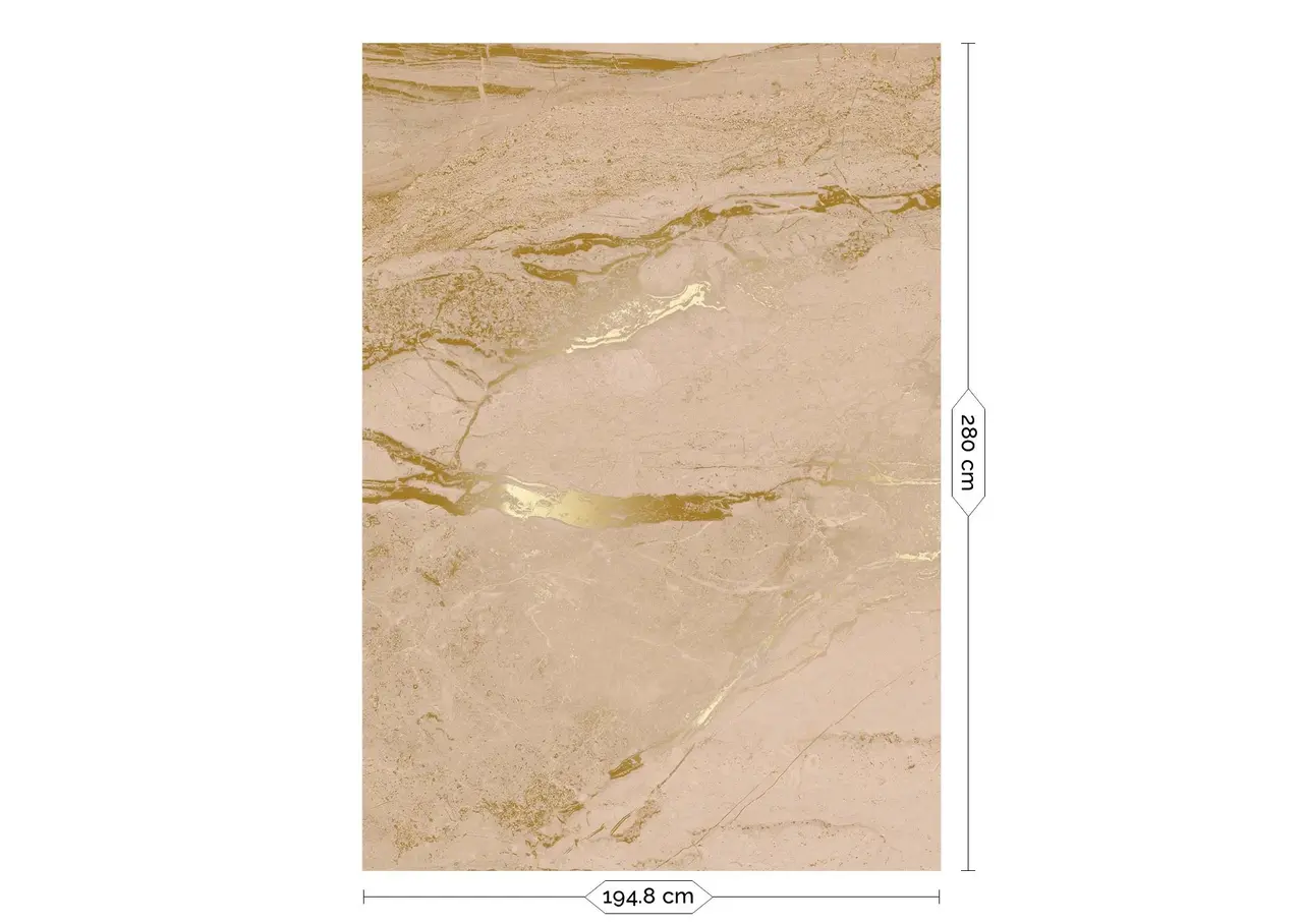 KEK Amsterdam Marmor tapet FU-066 - 194,8x280cm guld/naken KEK Amsterdam Marmor tapet FU-066 - 194,8x280cm guld/naken