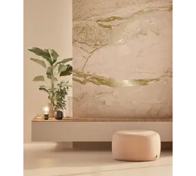 KEK Amsterdam Carta da parati in marmo FU-067 - 292,2x280cm oro/nudo
