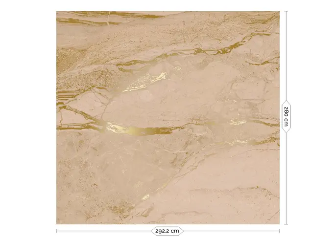 KEK Amsterdam Marmortapete FU-067 - 292,2x280cm gold/nude