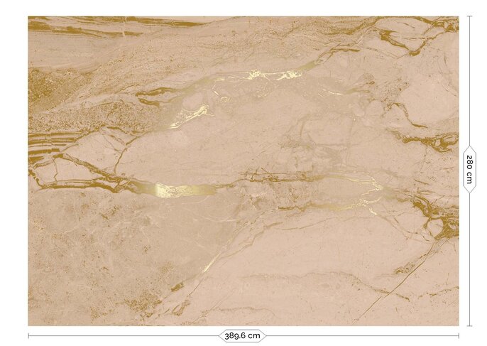 KEK Amsterdam Carta da parati in marmo FU-068 - 389,6x280cm oro/nudo