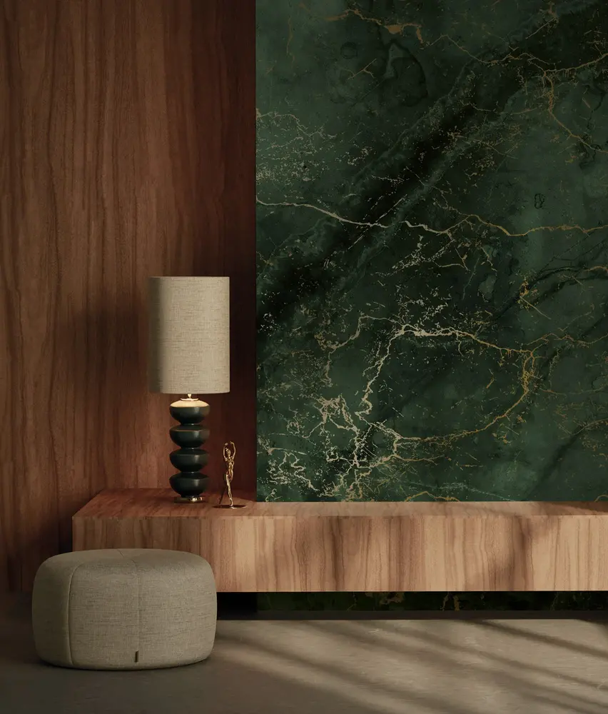 KEK Amsterdam Marble wallpaper FU-069 - 194.8x280cm gold/green