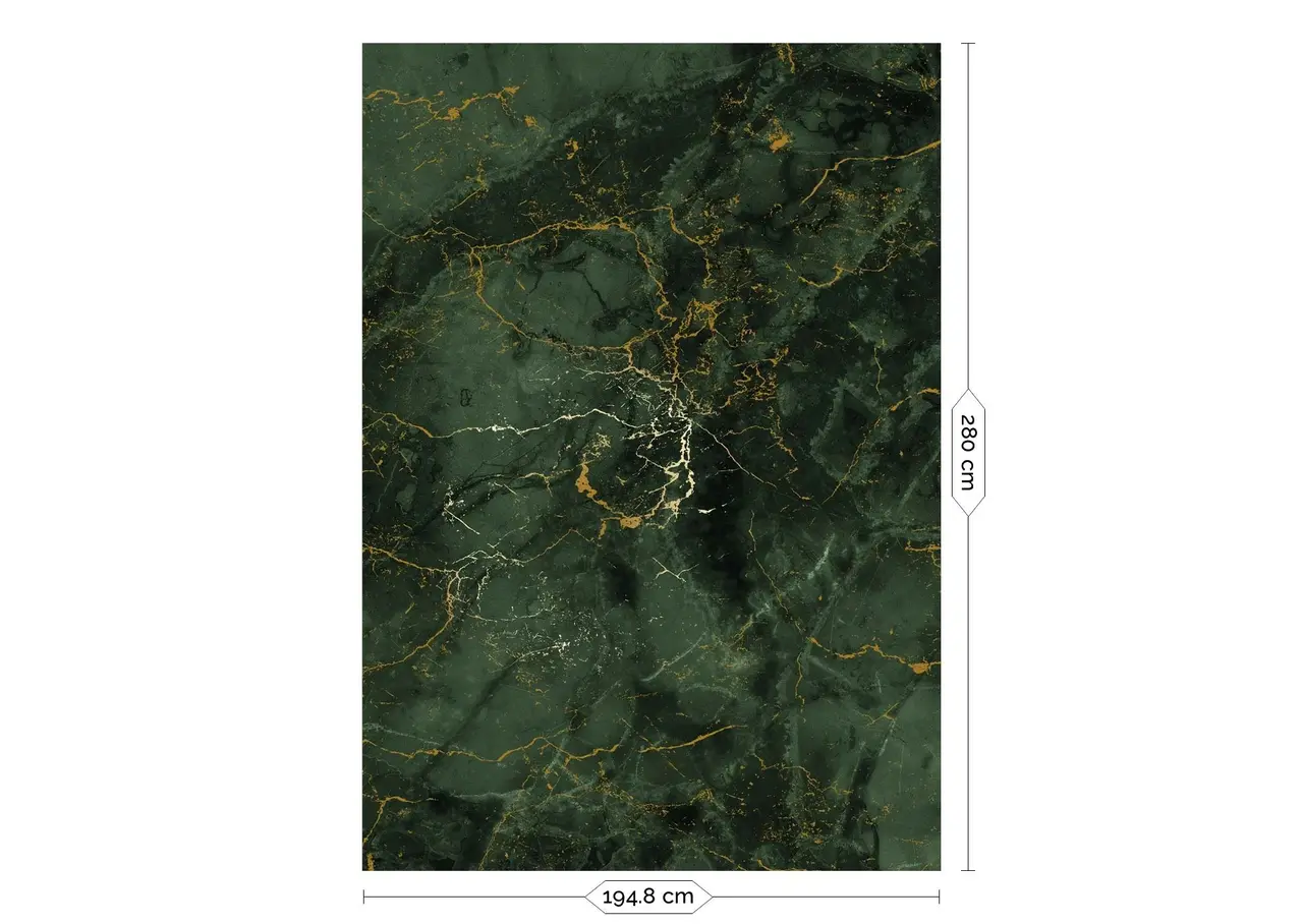 KEK Amsterdam Marmer behang FU-069 - 194,8x280cm goud/groen KEK Amsterdam Marmer behang FU-069 - 194,8x280cm goud/groen
