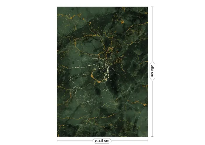 KEK Amsterdam Papier peint marbre FU-069 - 194,8x280cm or/vert