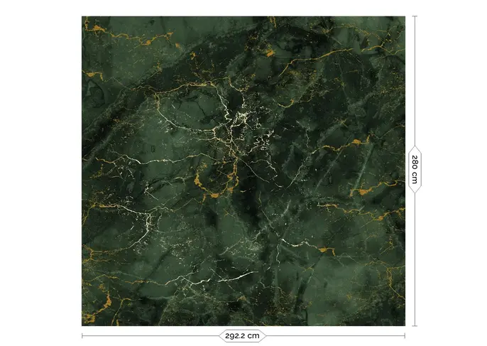 KEK Amsterdam Papier peint marbre FU-070 - 292,2x280cm or/vert