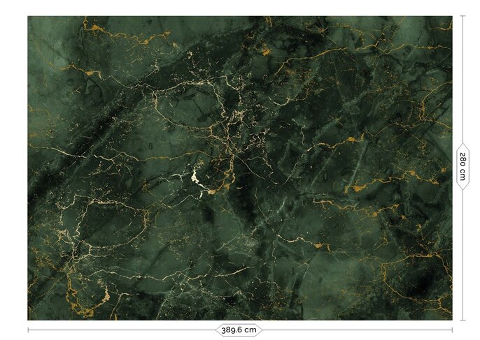 KEK Amsterdam Papier peint marbre FU-071 - 389,6x280cm or/vert