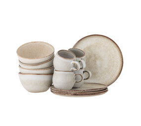Bloomingville Juego de desayuno Sandrine natural set de 12 piezas Bloomingville Juego de desayuno Sandrine natural set de 12 piezas