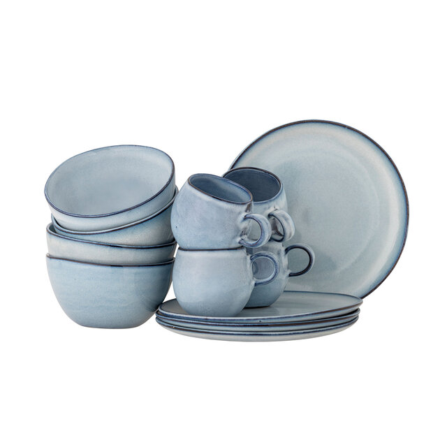 Bloomingville Set colazione Sandrine blu set da 12 pezzi - 82068732 Bloomingville Set colazione Sandrine blu set da 12 pezzi - 82068732