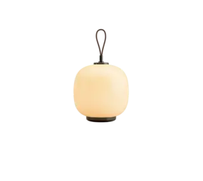 Louis Poulsen VL 45 Radiohus tragbare Lampe Messing/glänzendes hellgelbes Glas