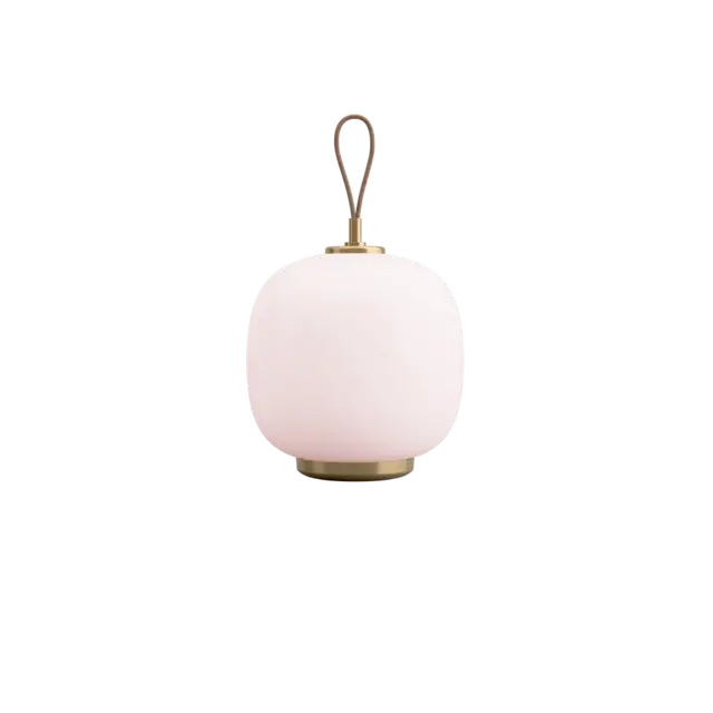 Louis Poulsen VL 45 radiohus bärbar lampa mässing/blank ljusrosa glas - 5744171724