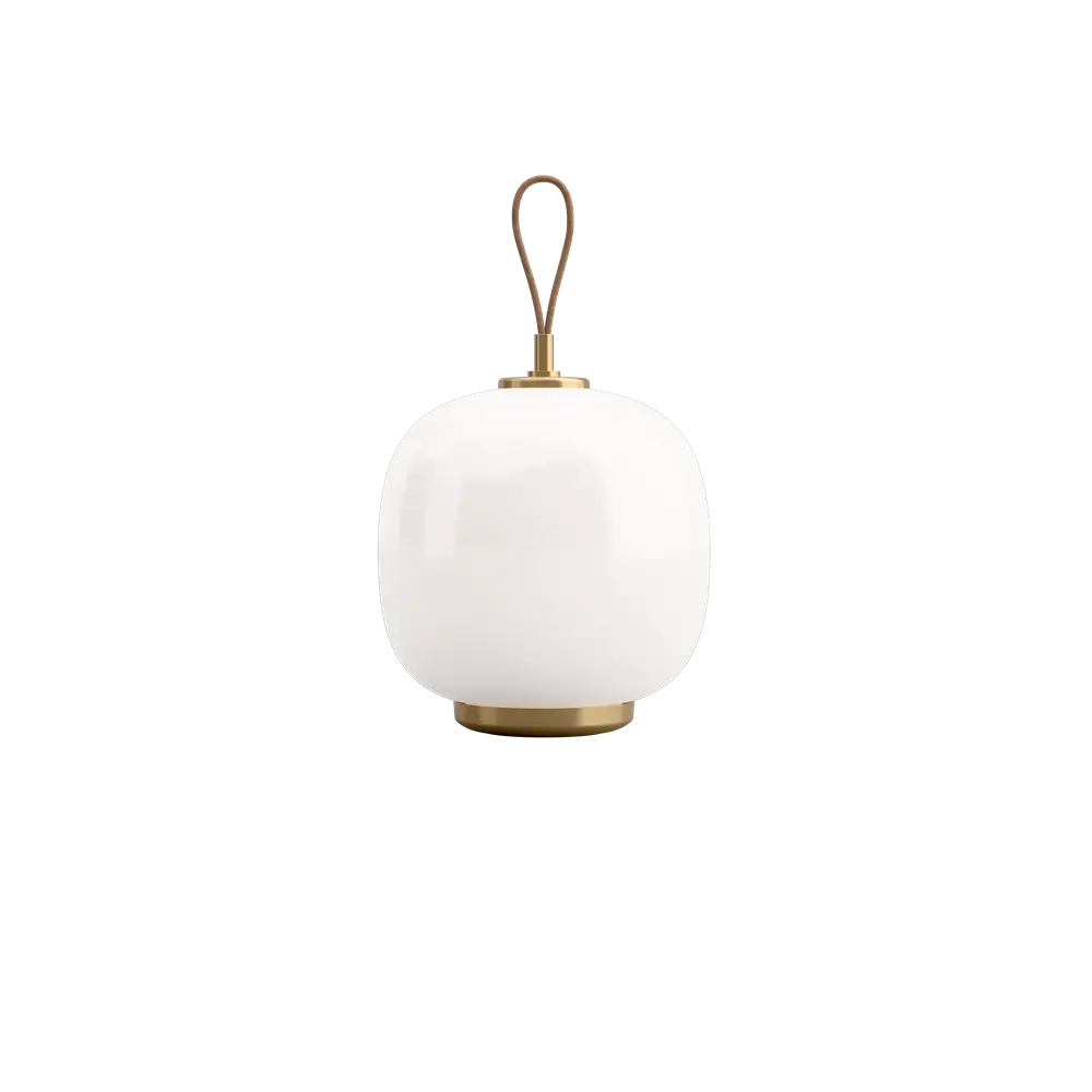 Louis Poulsen Lampada portatile VL 45 radiohus in ottone/vetro bianco lucido - 5744171711 Louis Poulsen Lampada portatile VL 45 radiohus in ottone/vetro bianco lucido - 5744171711