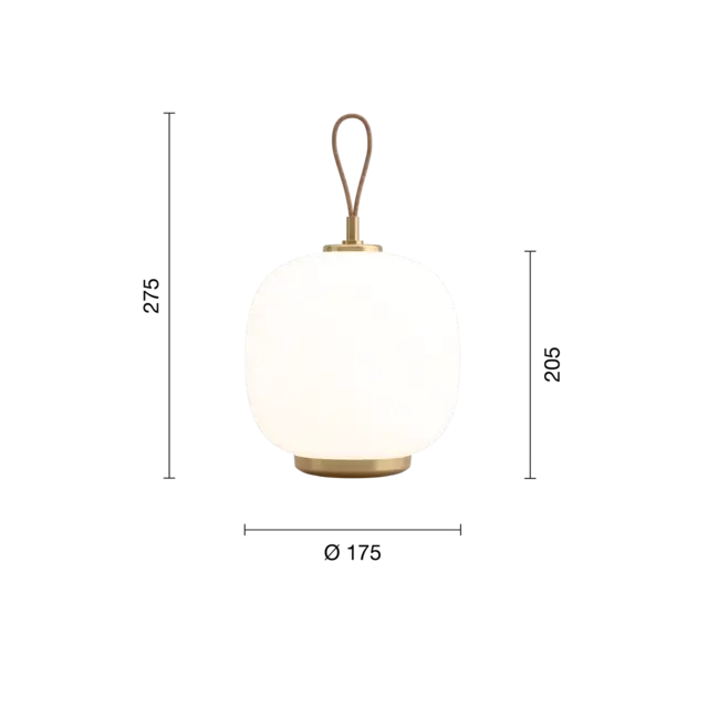 Louis Poulsen VL 45 radiohus bærbar lampe messing/blankt lys hvidt glas - 5744171711