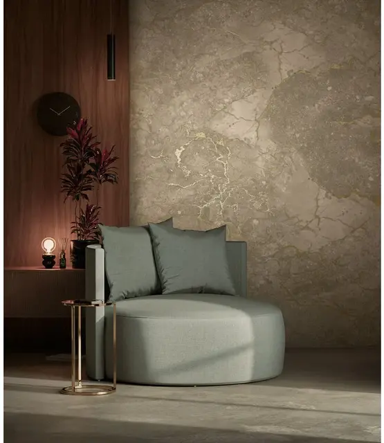 KEK Amsterdam Marmortapete FU-063 - 194,8x280cm gold/beige
