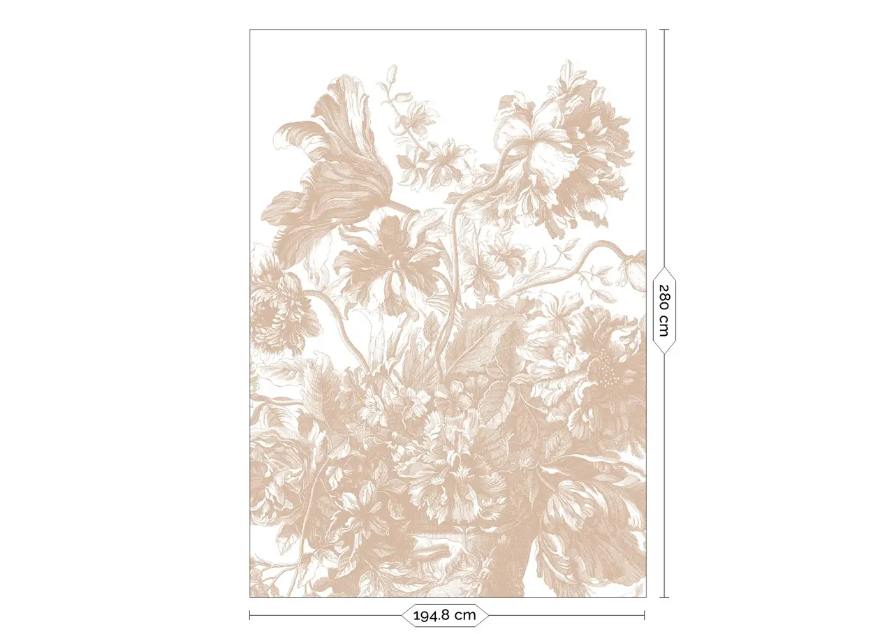 KEK Amsterdam Engraved Flowers behang FU-042 - 194,8x280cm nude KEK Amsterdam Engraved Flowers behang FU-042 - 194,8x280cm nude