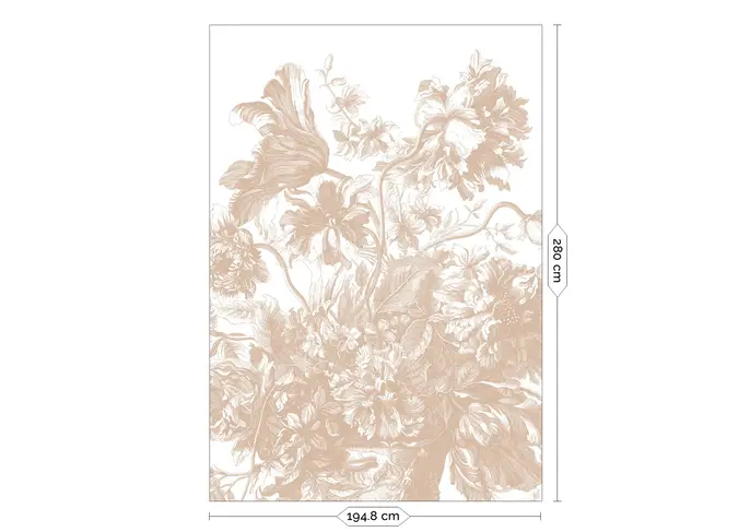 KEK Amsterdam Papier peint Fleurs gravées FU-042 - 194,8 x 280 cm nude