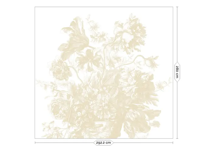 KEK Amsterdam Papier peint Fleurs gravées FU-040 - 292,2x280cm beige KEK Amsterdam Papier peint Fleurs gravées FU-040 - 292,2x280cm beige