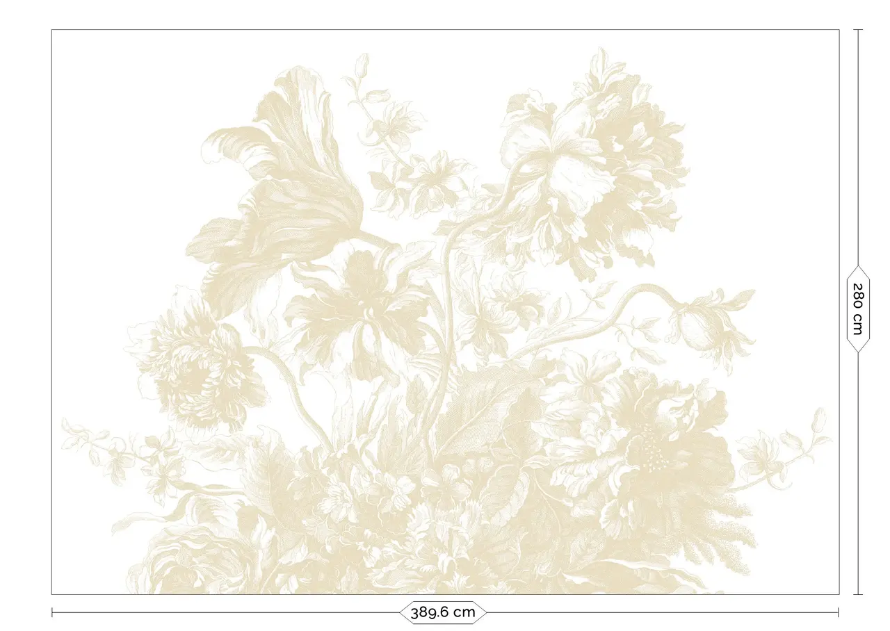 KEK Amsterdam Papel pintado Flores grabadas FU-041 - 389,6 x 280 cm beige KEK Amsterdam Papel pintado Flores grabadas FU-041 - 389,6 x 280 cm beige