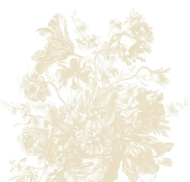 KEK Amsterdam Engraved Flowers wallpaper FU-041 - 389.6x280cm beige