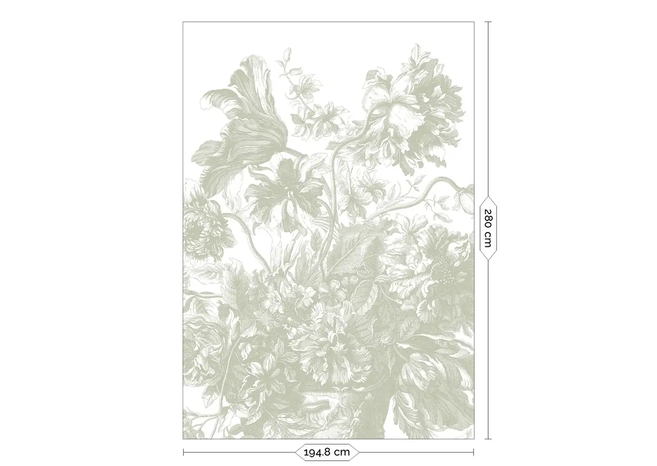 KEK Amsterdam Engraved Flowers wallpaper FU-045 - 194.8x280cm green KEK Amsterdam Engraved Flowers wallpaper FU-045 - 194.8x280cm green