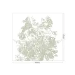 KEK Amsterdam Engraved Flowers behang FU-046 - 292,2x280cm groen