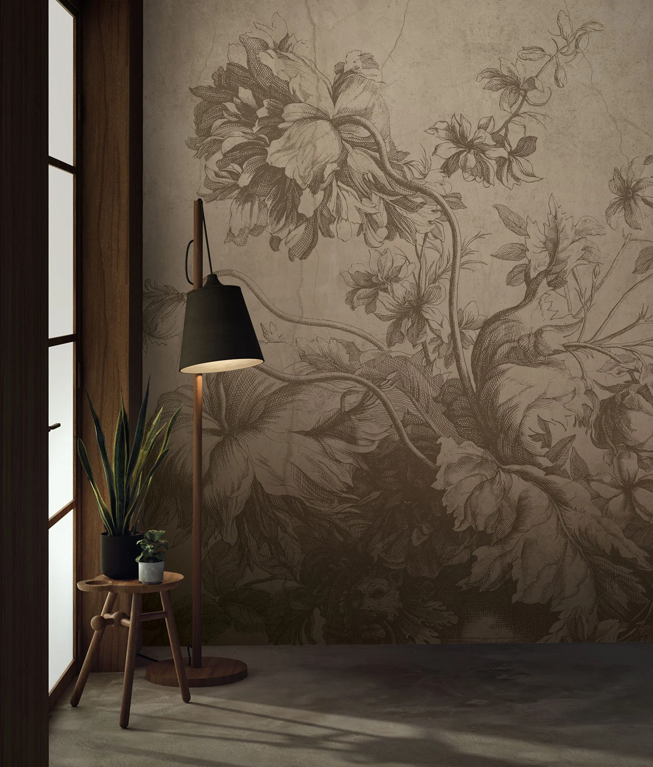 KEK Amsterdam Gradient Flowers behang FU-028 - 292,2x280cm beige